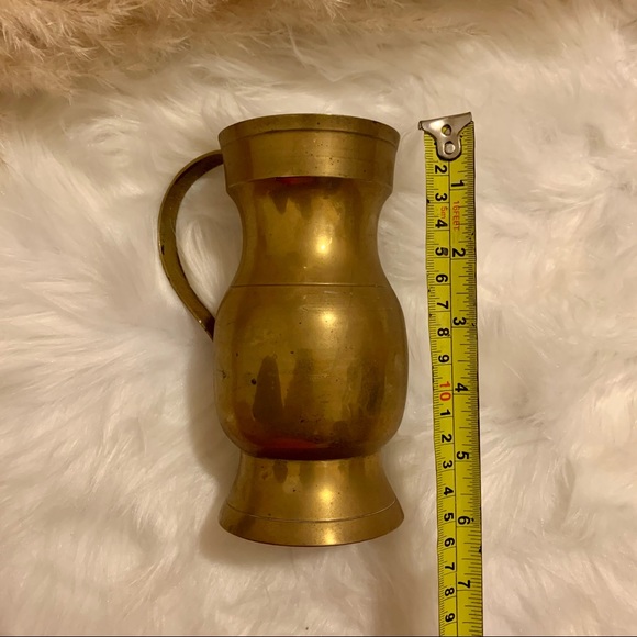 2 Piece Set Gold Brass Vase and Cup Ladle Handle - Picture 4 of 9